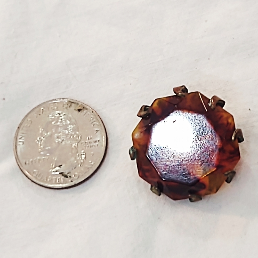 Vintage Root Beer Oversized Glass Earrings - Picture 4 of 6